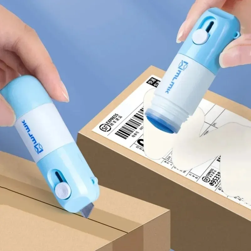 2-in-1 Thermal Paper Eraser & Safety Unboxing Knife – Conceal, Correct, & Protect Your Identity in Style