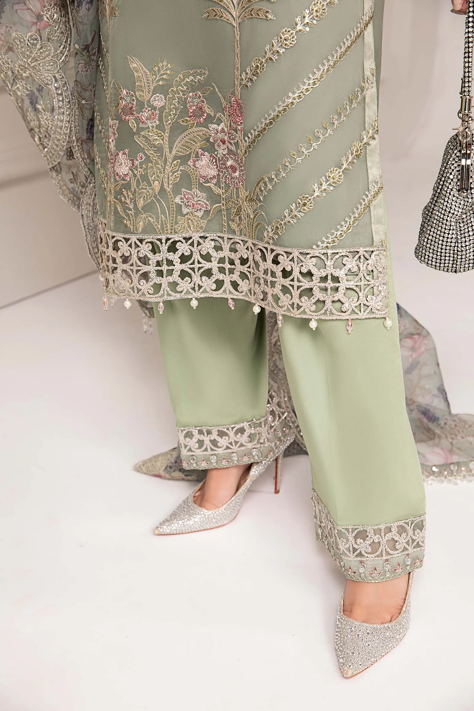 3 Piece Embroidered Organza Suit | SF-EF24-12