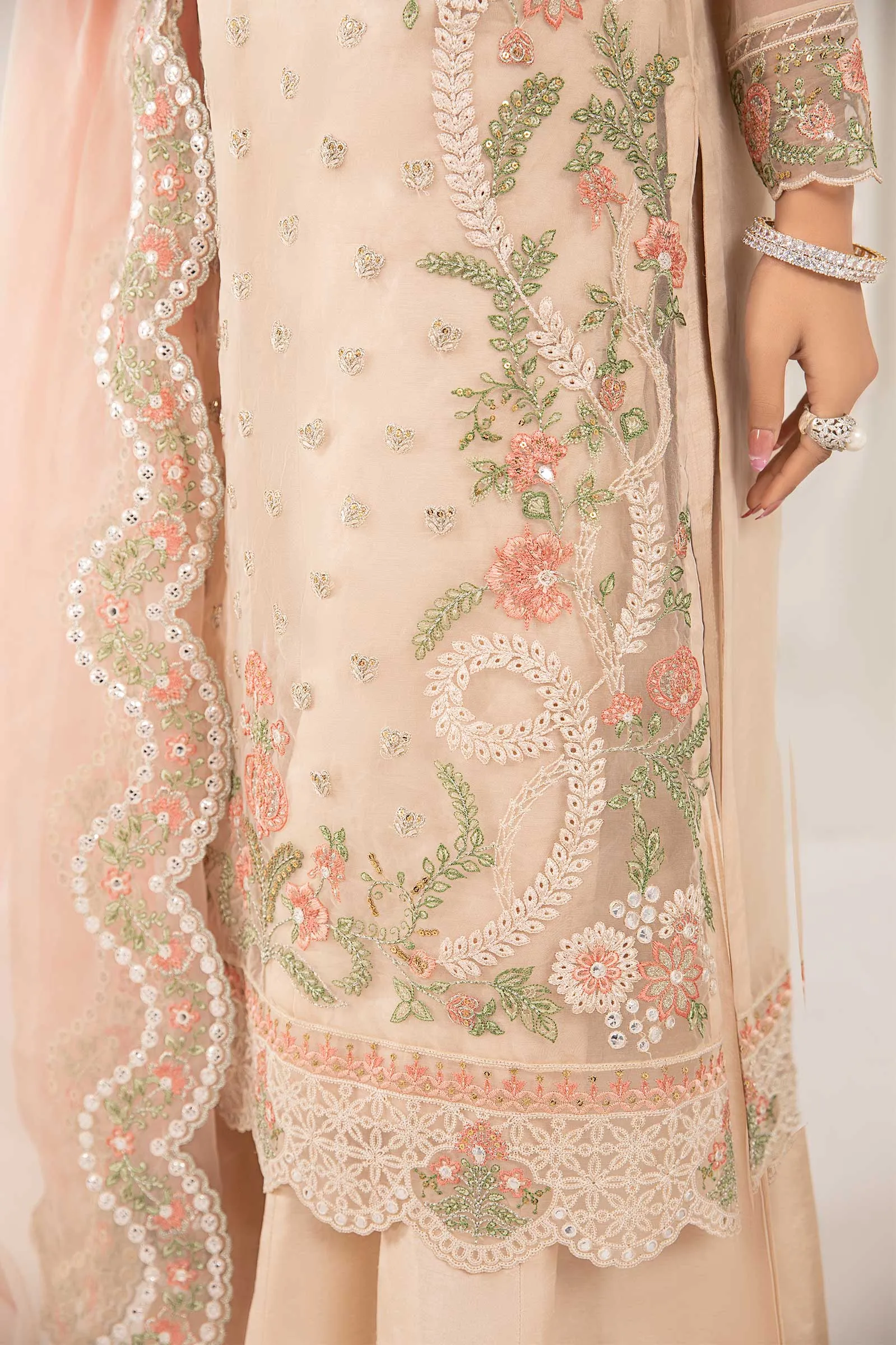 3 Piece Embroidered Organza Suit | SF-EF24-76