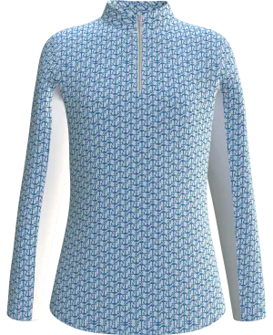 AB SPORT Women's Anchor Print Long Sleeve Sun Shirt LS01-ANCHOR_1A