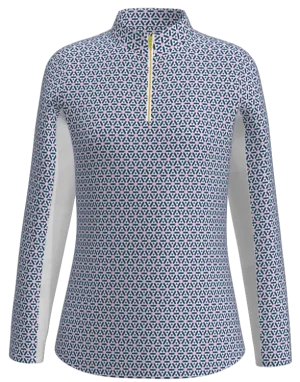 AB SPORT Women's Geo Print Long Sleeve Sun Shirt LS01-GEO2NVLP