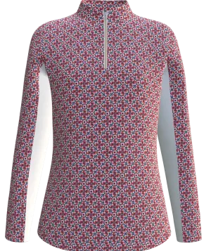 AB SPORT Women's Leaf Trellis Print Long Sleeve Sun Shirt LS01-LEAFTR_1J