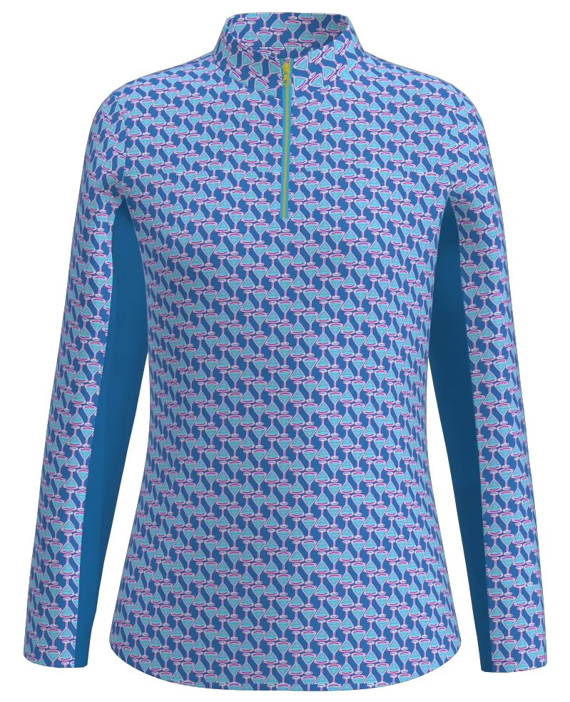 AB SPORT Women's Long Sleeve Martini Print Sun Shirt LS01-MART1K