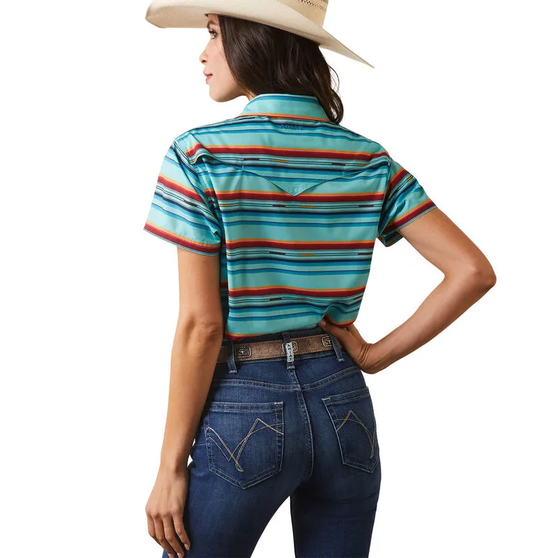 Ariat Ladies VENTEK Shirt Pool Blue Rosa Serape 10043618