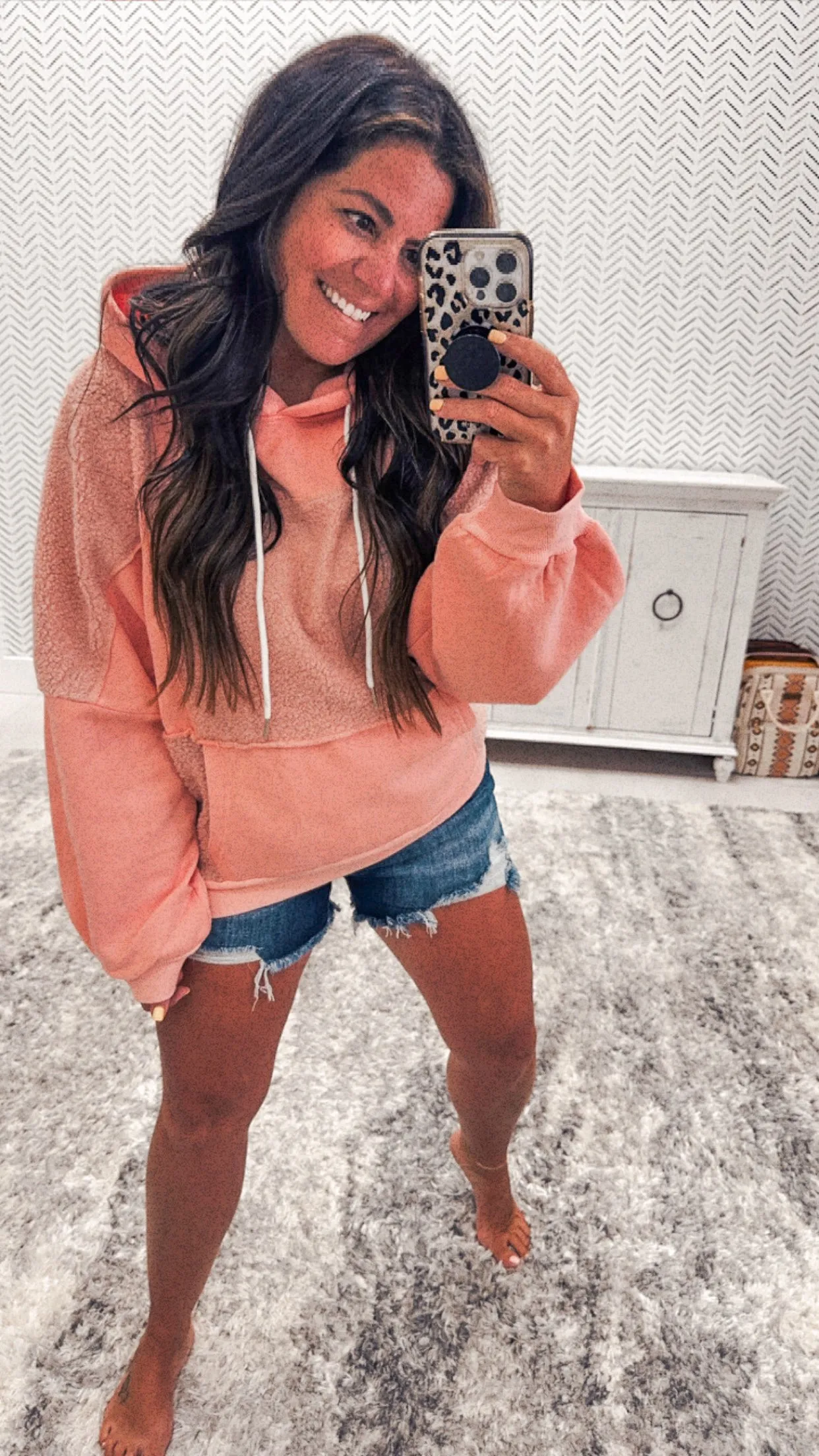 Blush Color Block Hoodie