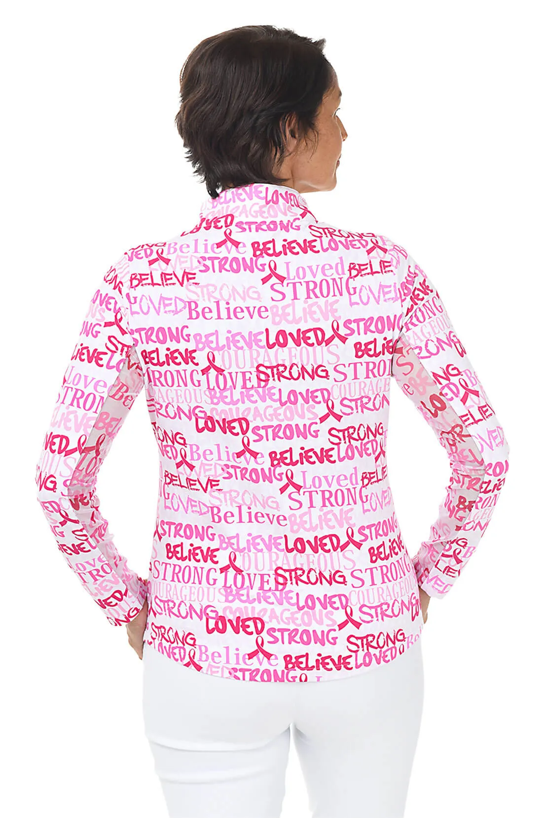 Breast Cancer Awareness Ribbons UPF50  Sun Shirt