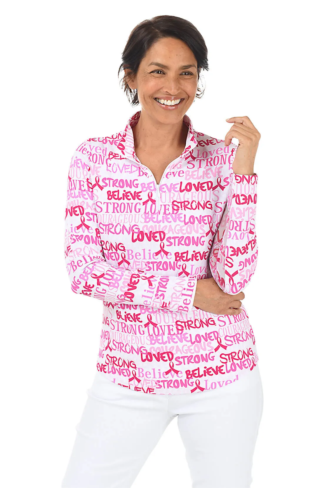 Breast Cancer Awareness Ribbons UPF50  Sun Shirt