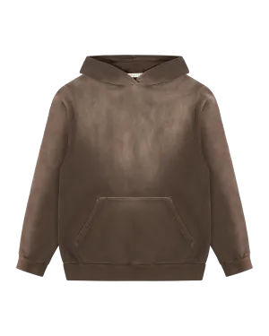 BROWN GARMENT DYE BOXY HOODIE