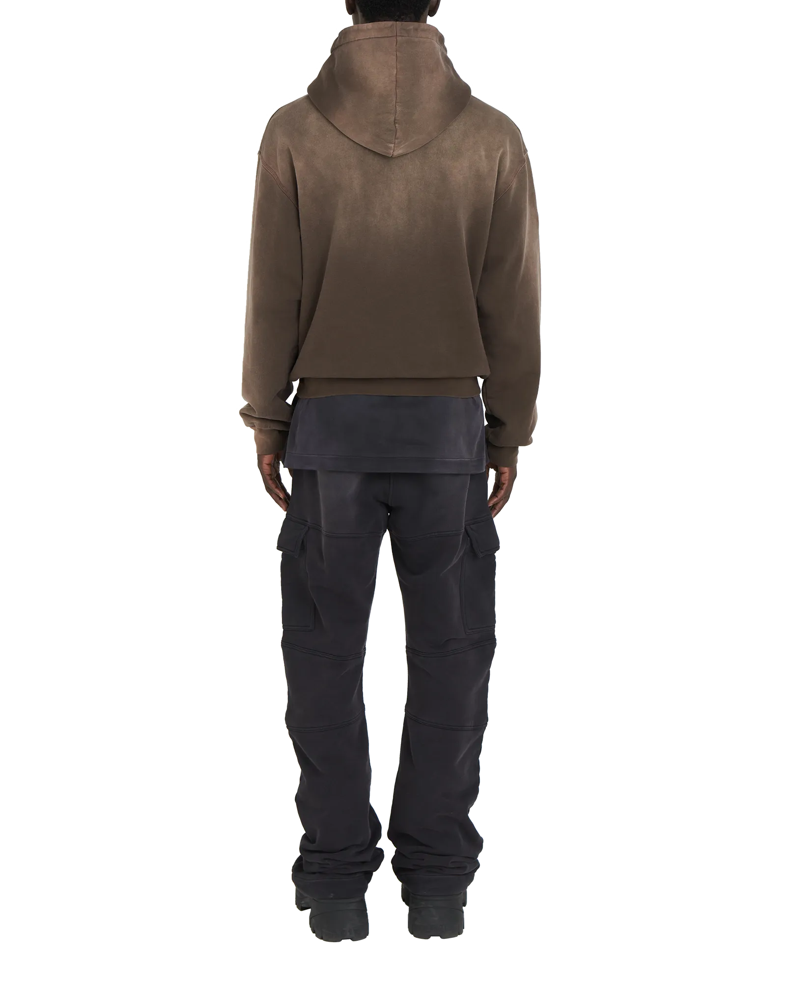 BROWN GARMENT DYE BOXY HOODIE