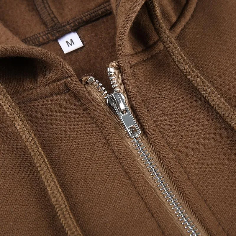 Brown Zip Hoodie