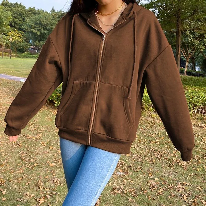 Brown Zip Hoodie