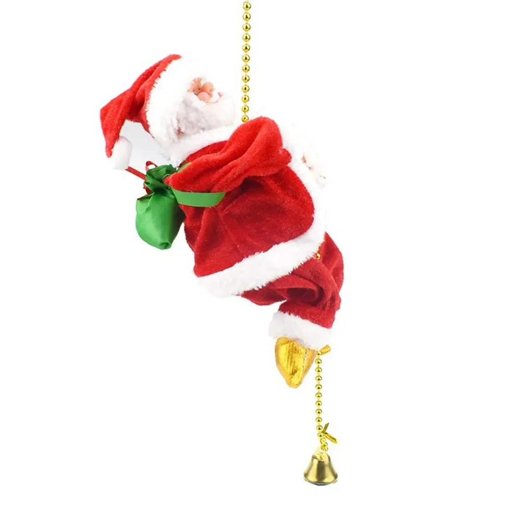 Climbing Santa Claus Christmas Ornament - Climbing Santa with Light Music Indoor and Outdoor Christmas Decor