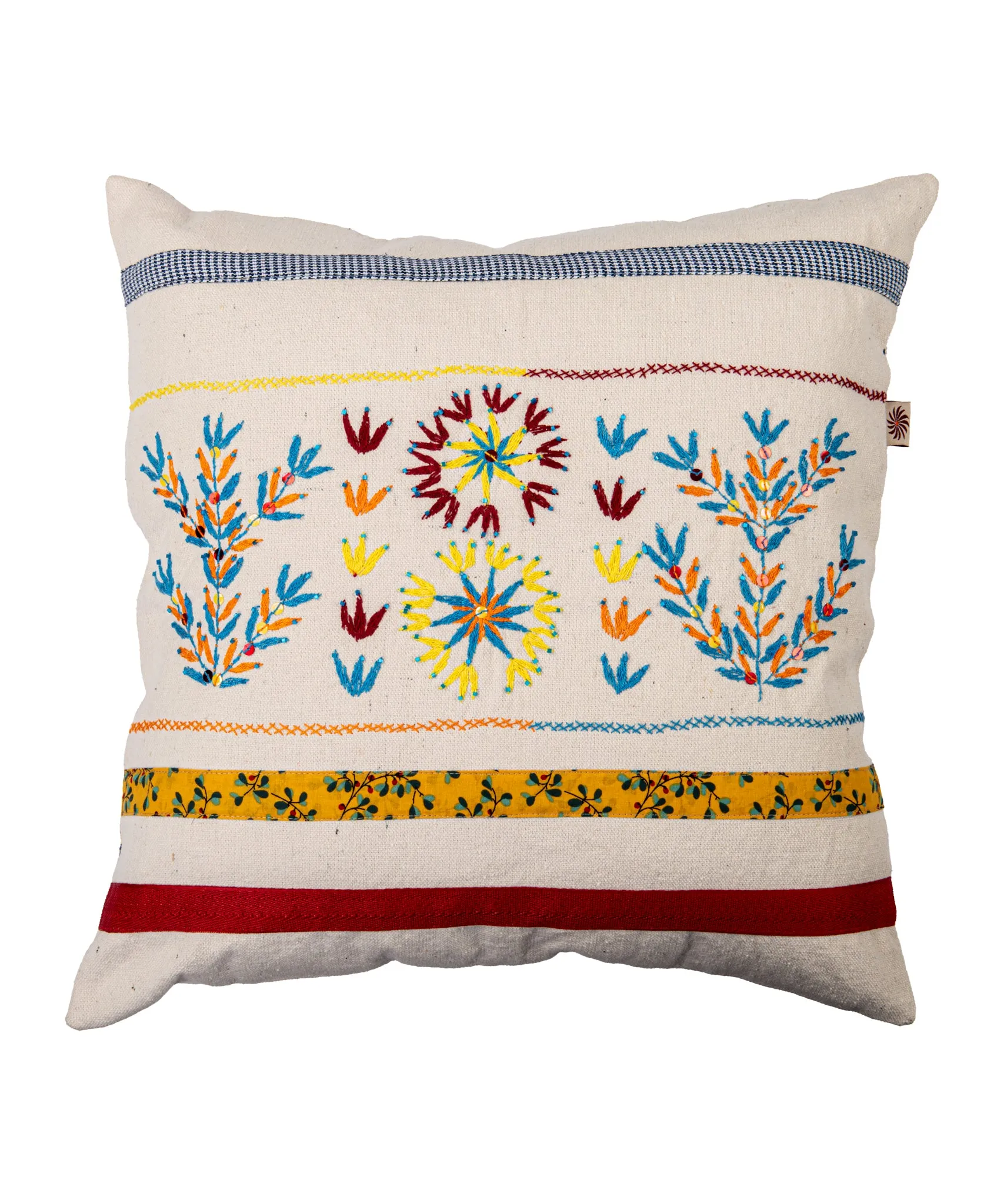 Colorful Embroidered Cushion