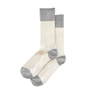 Cream Block Sock