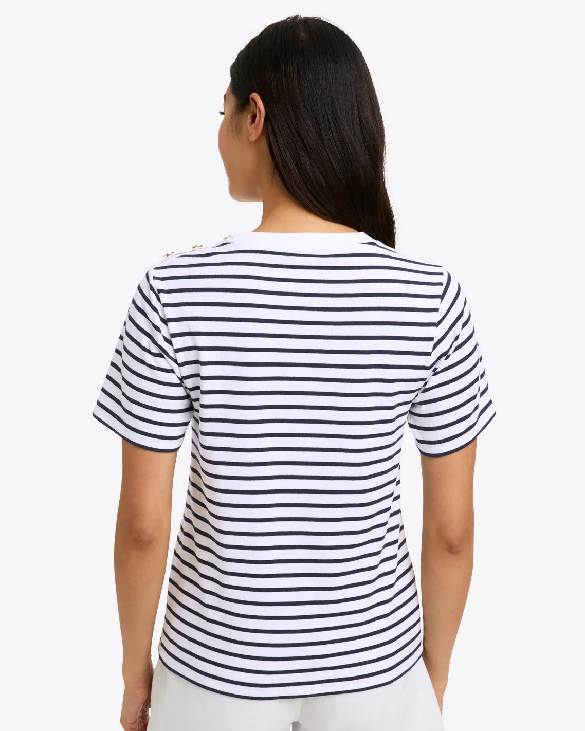 Crewneck T-Shirt in Nautical Stripe