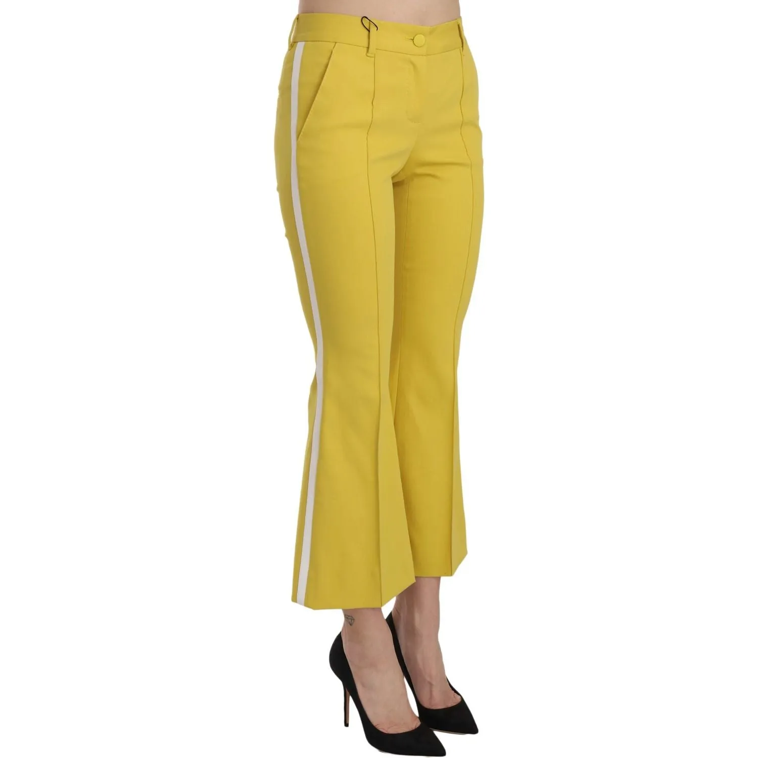 Dolce & Gabbana Chic Yellow Flare Pants for Elegant Evenings