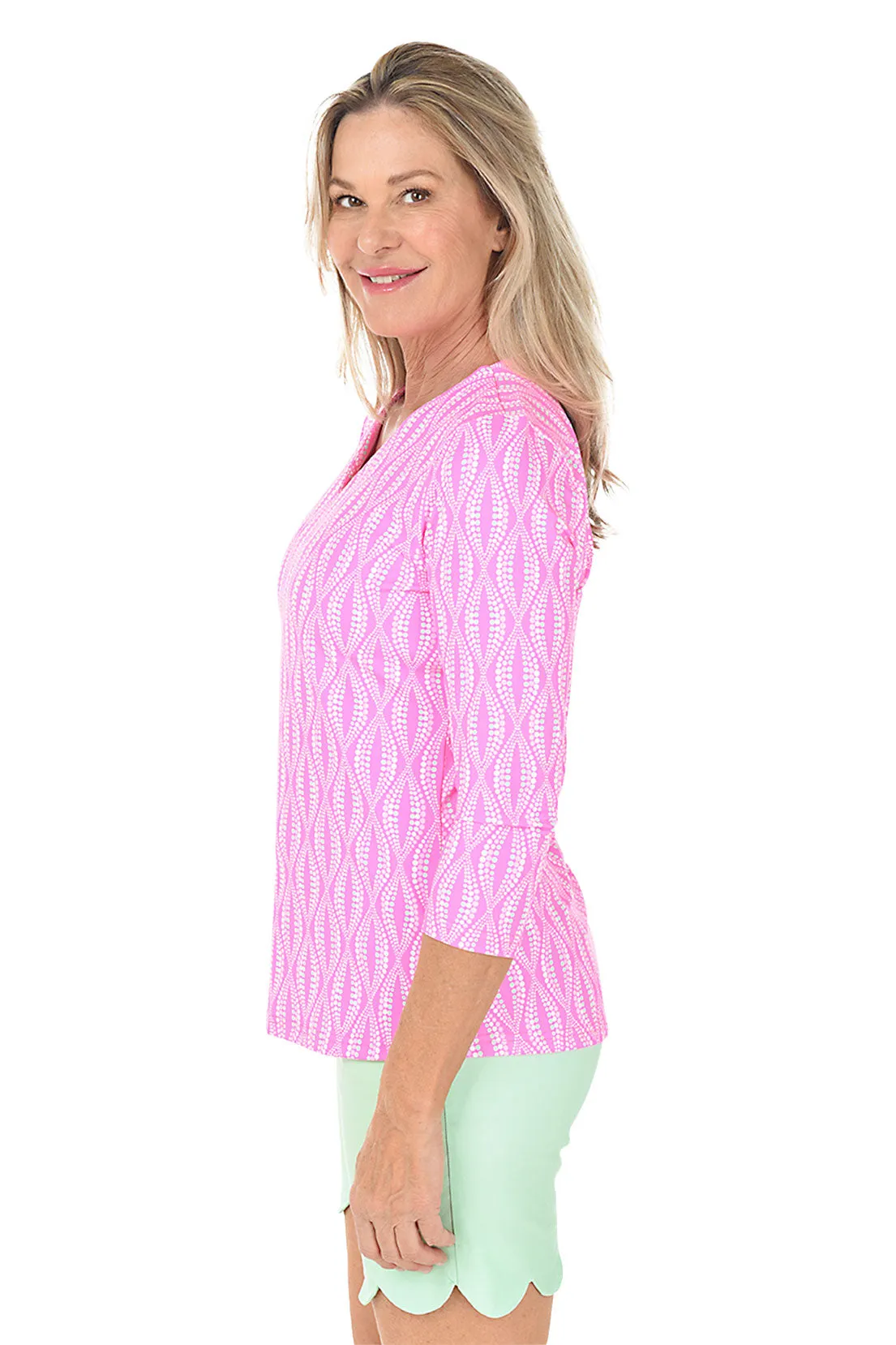 Dot Your Eyes Classic UPF50  V-Neck Top