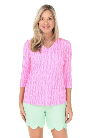 Dot Your Eyes Classic UPF50  V-Neck Top