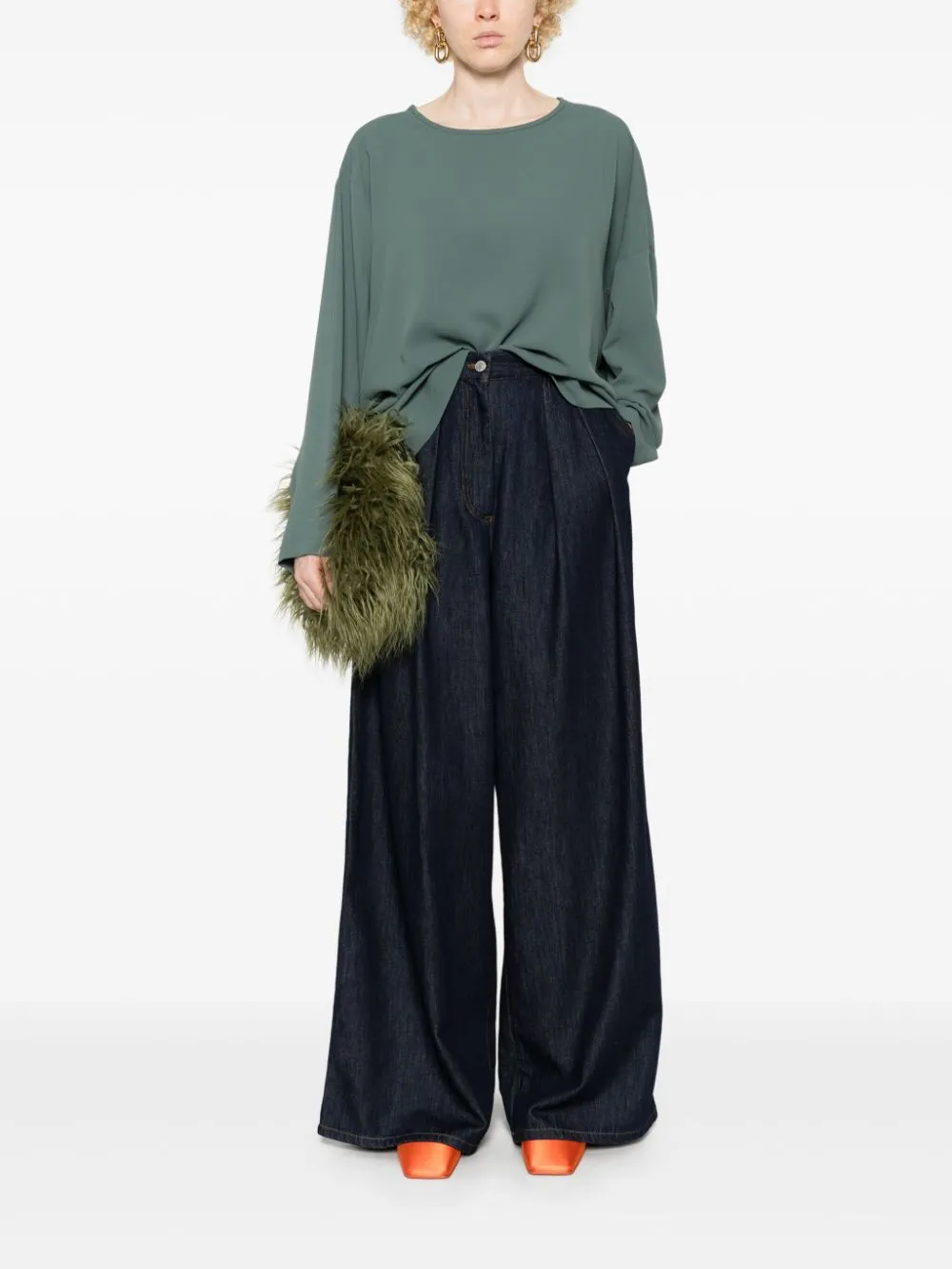 DRIES VAN NOTEN - Women Pleated Wide-Leg Pants