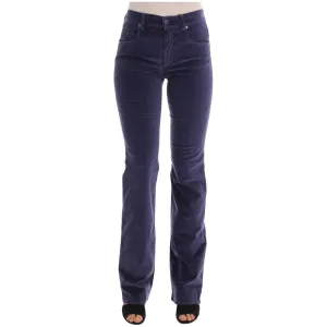 Ermanno Scervino Chic Purple Corduroy Bootcut Flare Pants