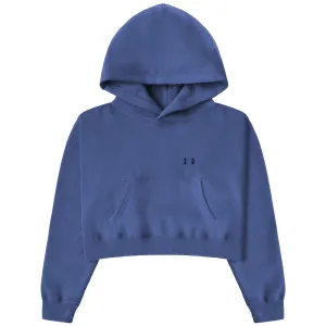 Flag Fleece Crop Hoodie French Blue