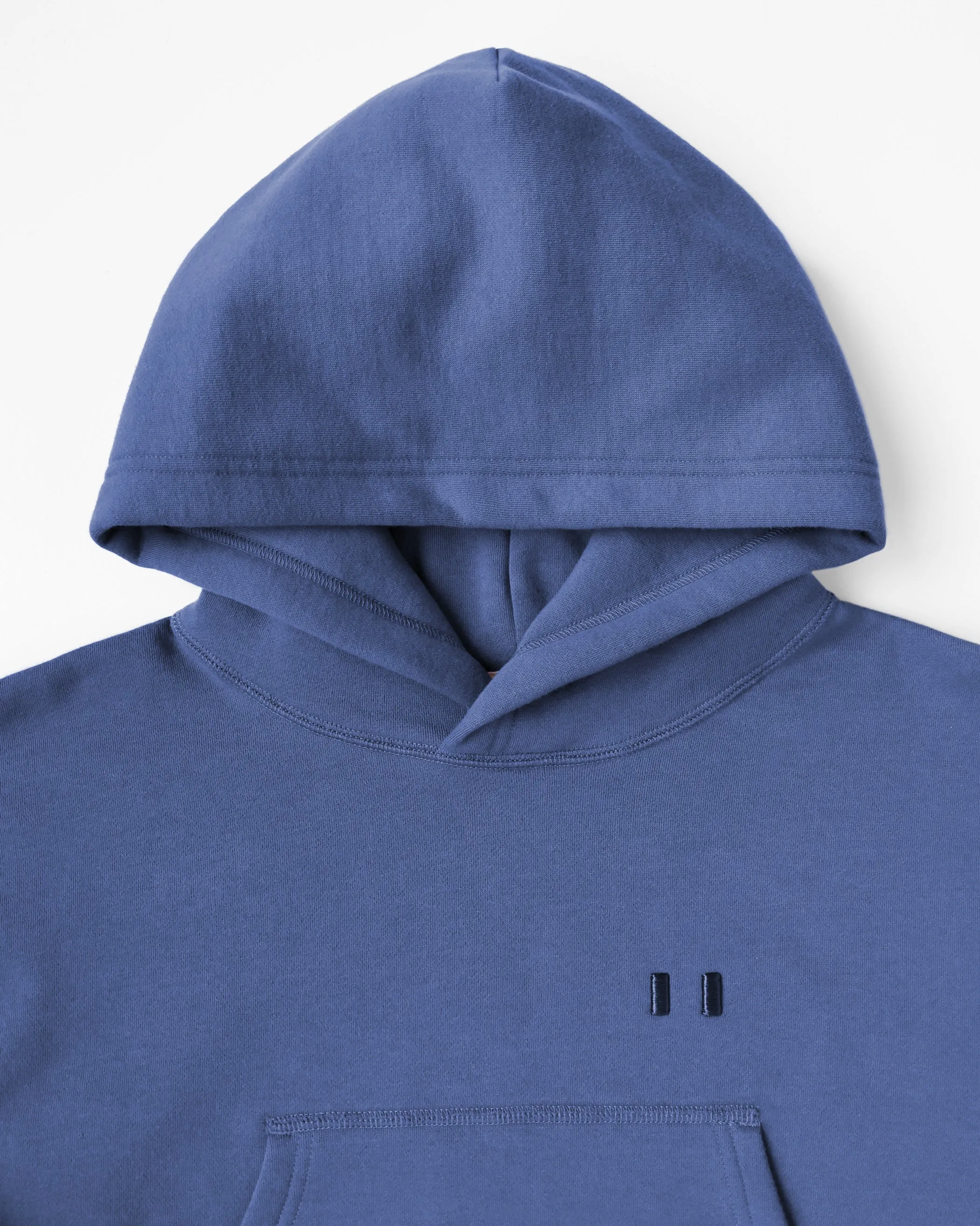 Flag Fleece Crop Hoodie French Blue