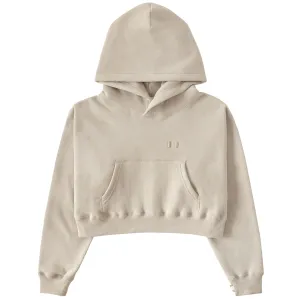 Flag Fleece Crop Hoodie Sand