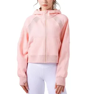 Fleece-lined Yoga Clothes Hooded Sweater Loose Thick Casual Zipper Sports Hoodie