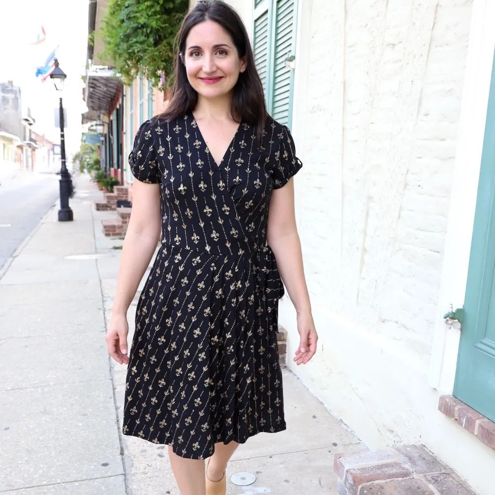 Fleur de Lis Wrap Dress