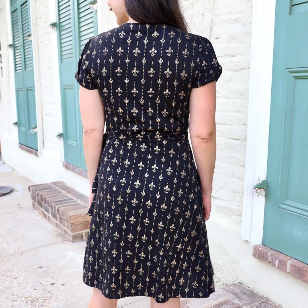 Fleur de Lis Wrap Dress