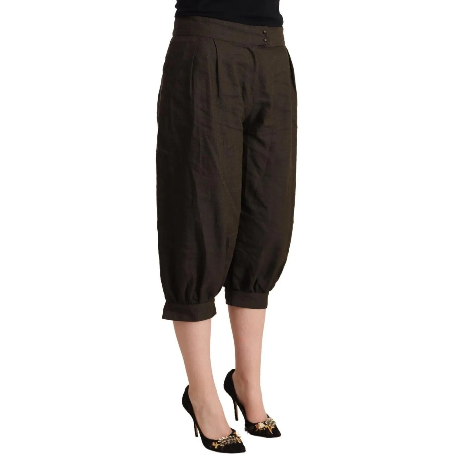 GF Ferre Chic Cropped Harem Pants in Luxe Brown Blend