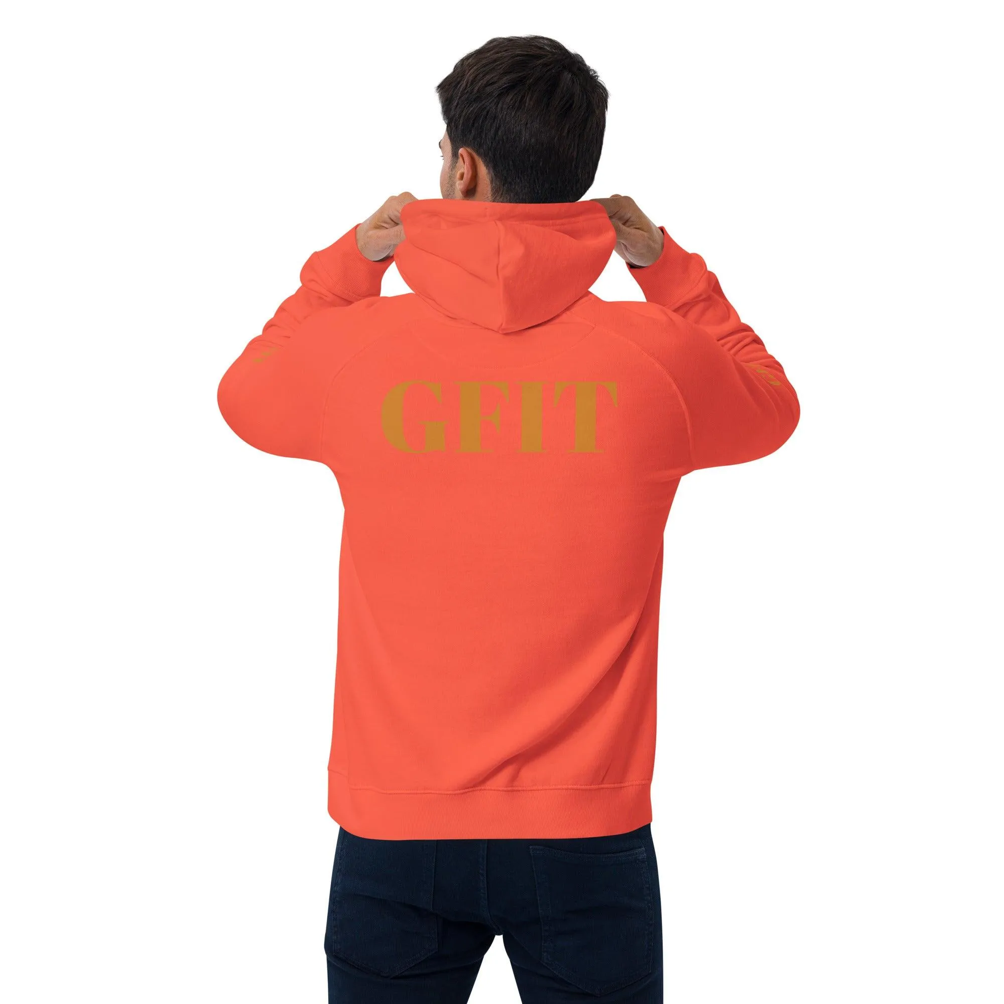 Golden Butterfly Unisex Eco Raglan Hoodie - Burnt Orange