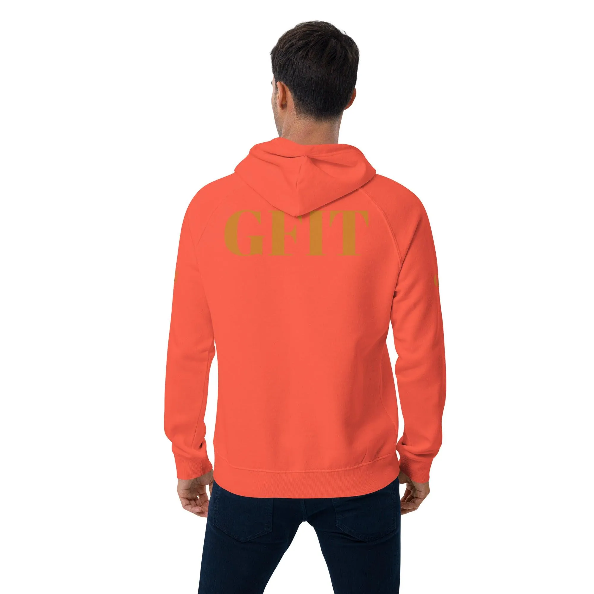 Golden Butterfly Unisex Eco Raglan Hoodie - Burnt Orange