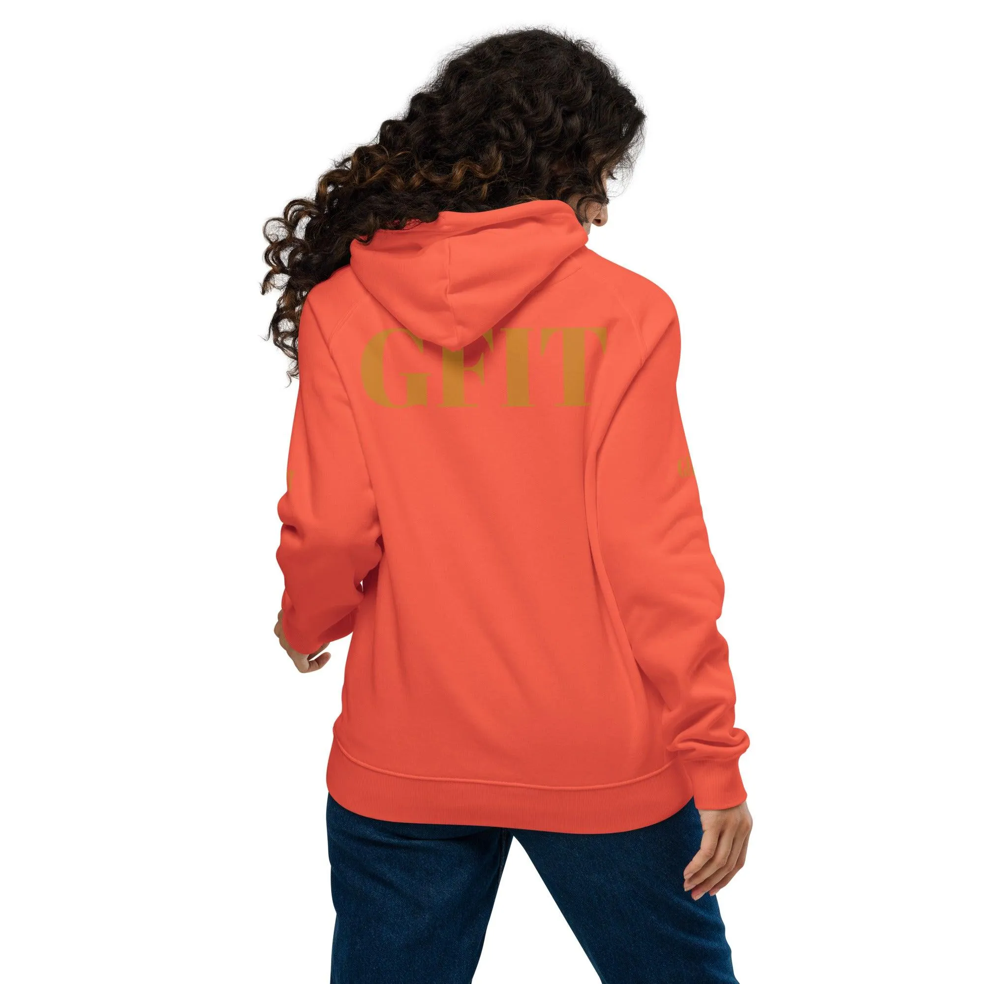 Golden Butterfly Unisex Eco Raglan Hoodie - Burnt Orange