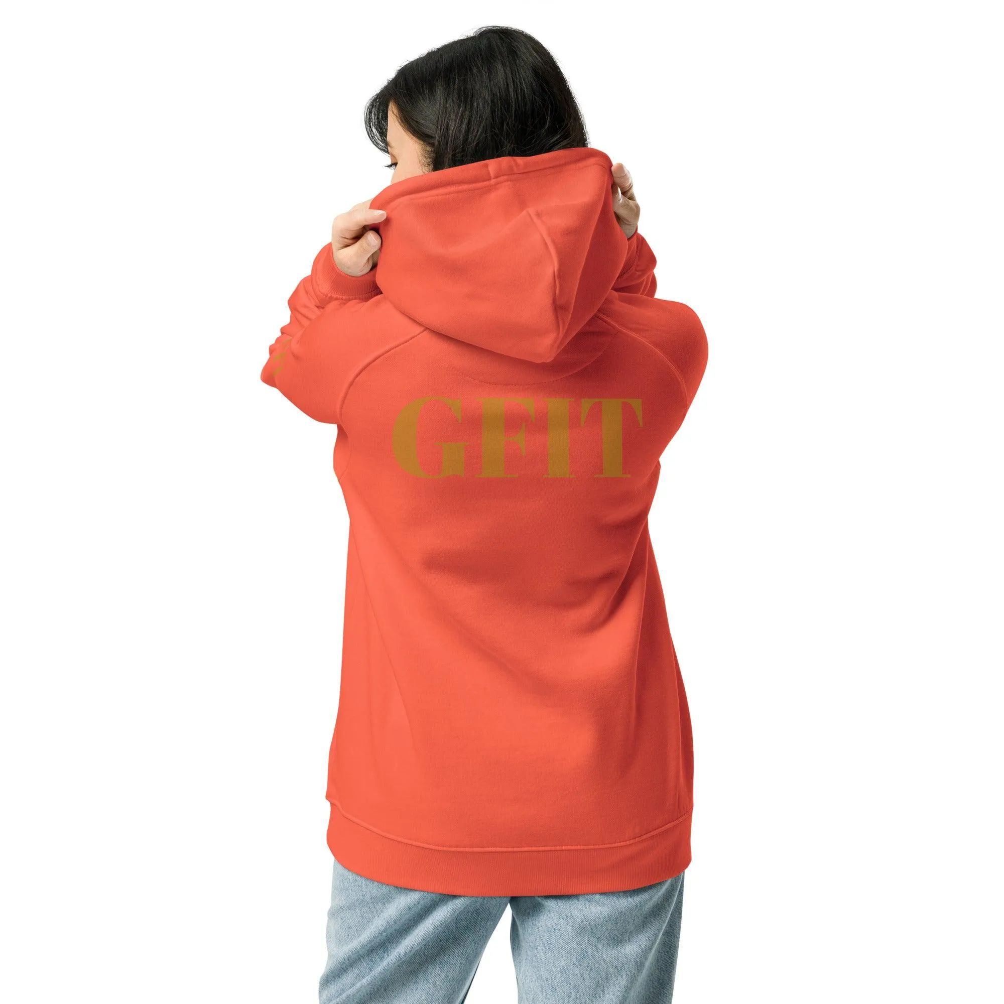 Golden Butterfly Unisex Eco Raglan Hoodie - Burnt Orange