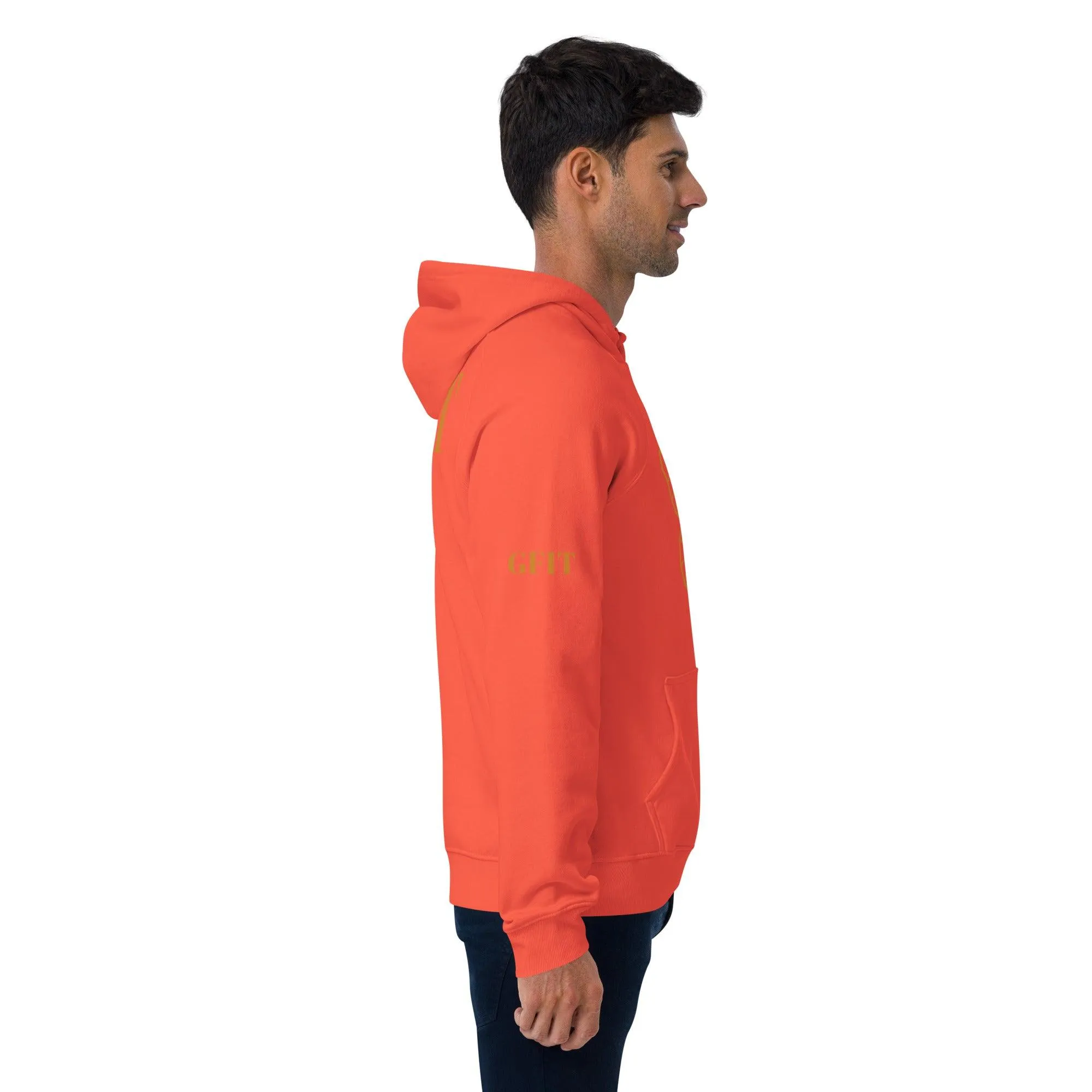 Golden Butterfly Unisex Eco Raglan Hoodie - Burnt Orange