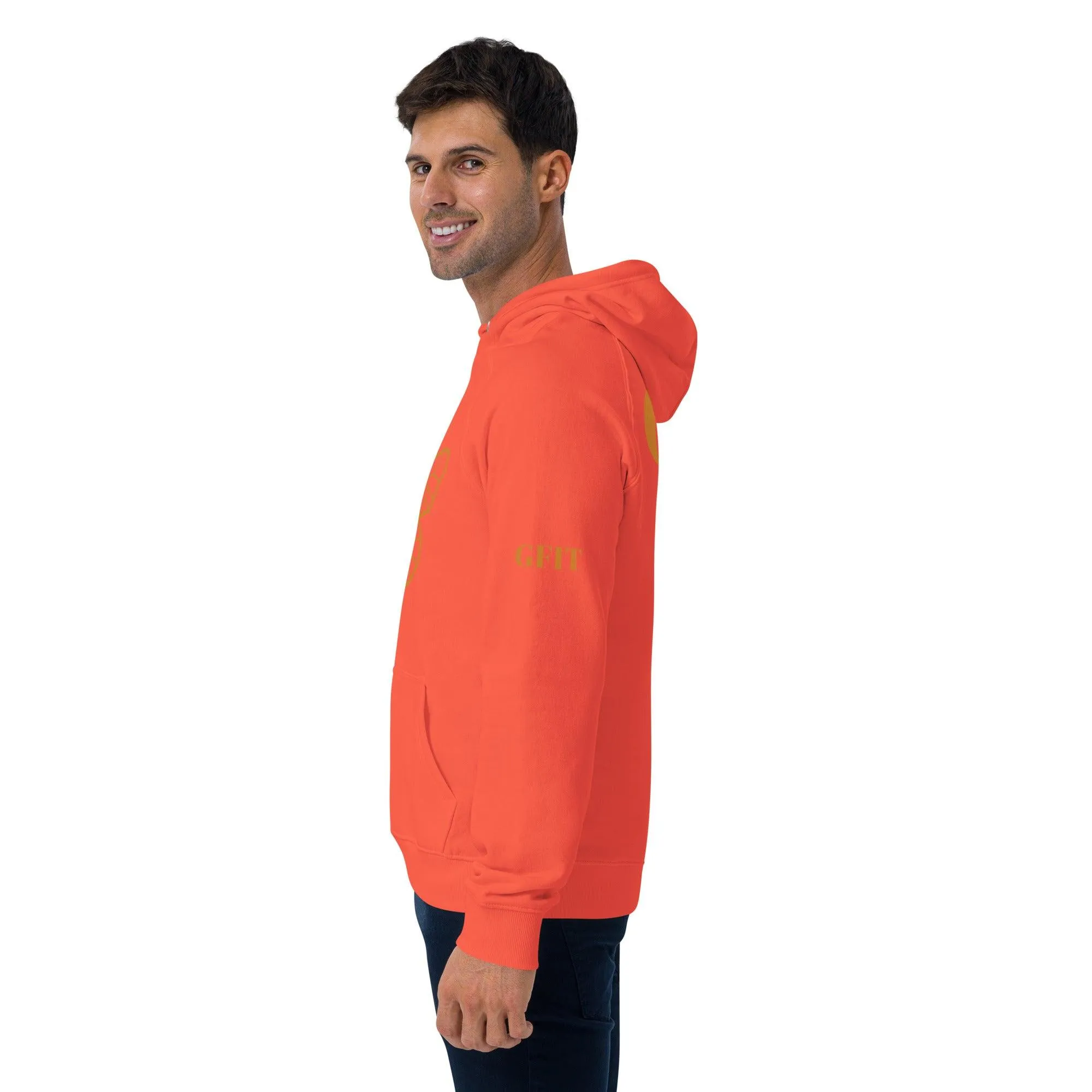 Golden Butterfly Unisex Eco Raglan Hoodie - Burnt Orange