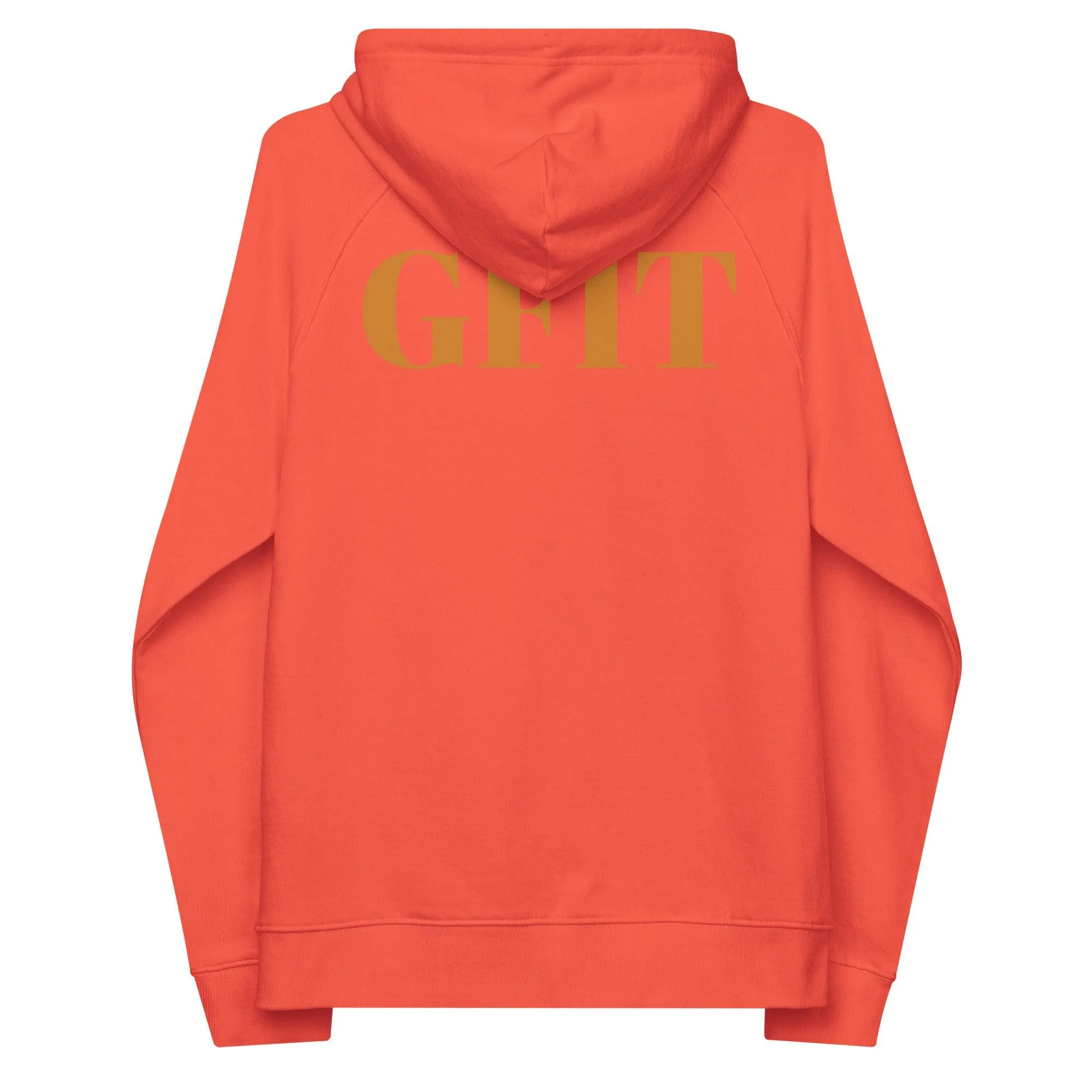 Golden Butterfly Unisex Eco Raglan Hoodie - Burnt Orange