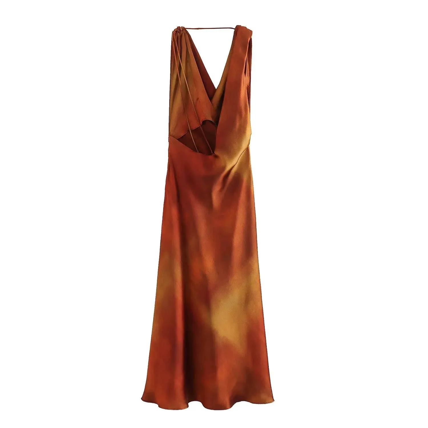 Halterneck Silk Satin Dress by Yoyo Export for Women