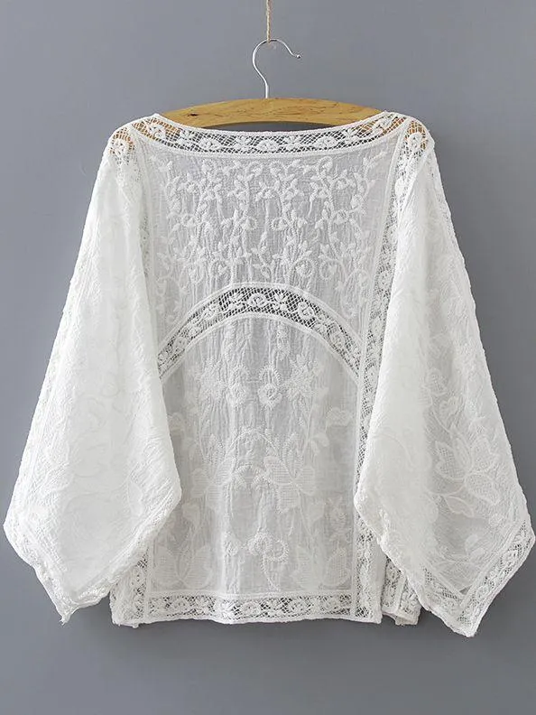 Hand-cut Crocheted Blouses Lace Shirts Thin Sunscreen Shirts Knitted Shirts and Cardigans