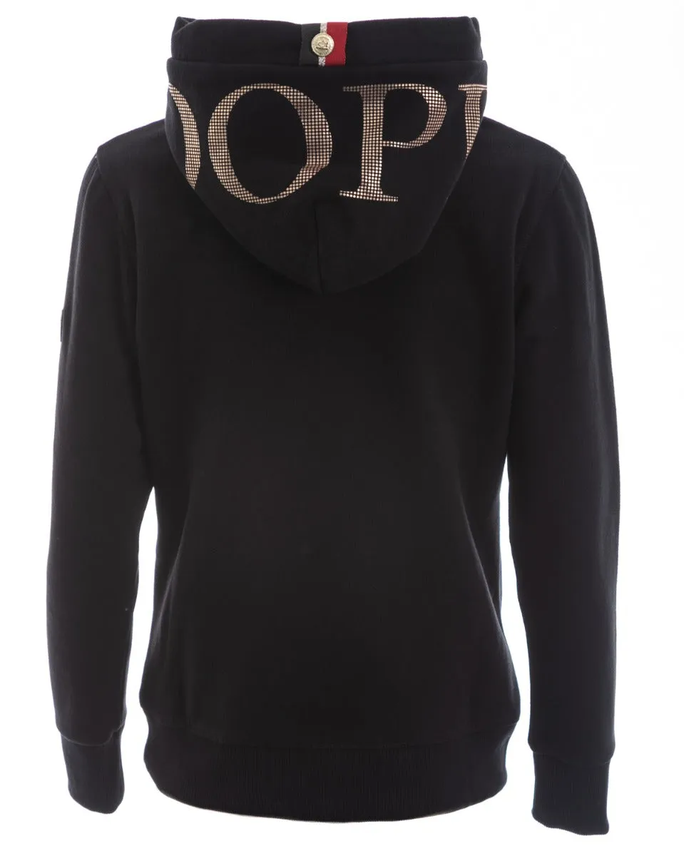 Holland Cooper Essential Hoodie in Black & Gold