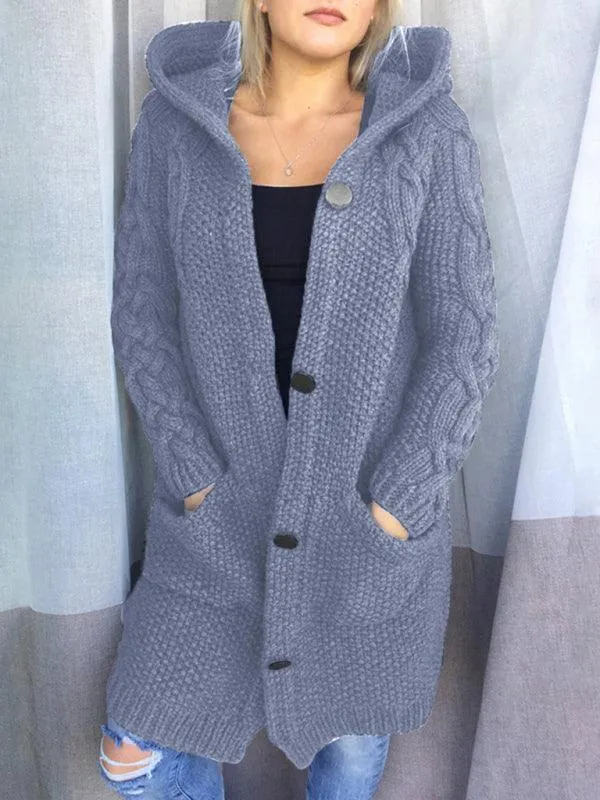 Hooded Long  Women Cardigan Sweater