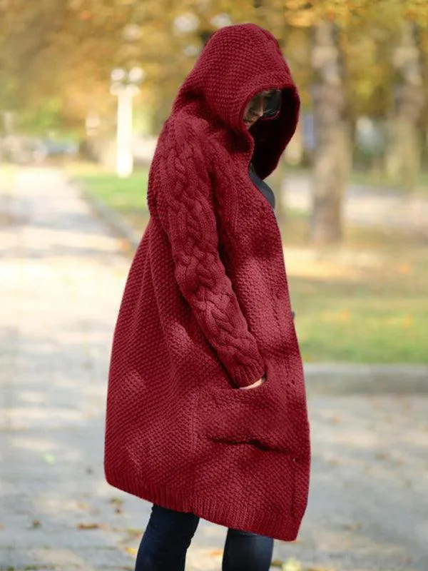 Hooded Long  Women Cardigan Sweater