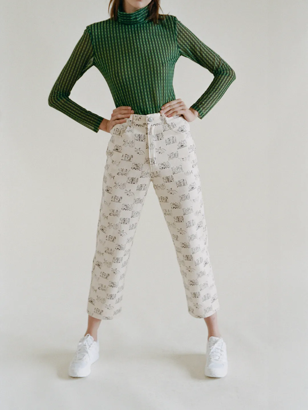 KUSAMA LADY BLOCK TWILL PANT