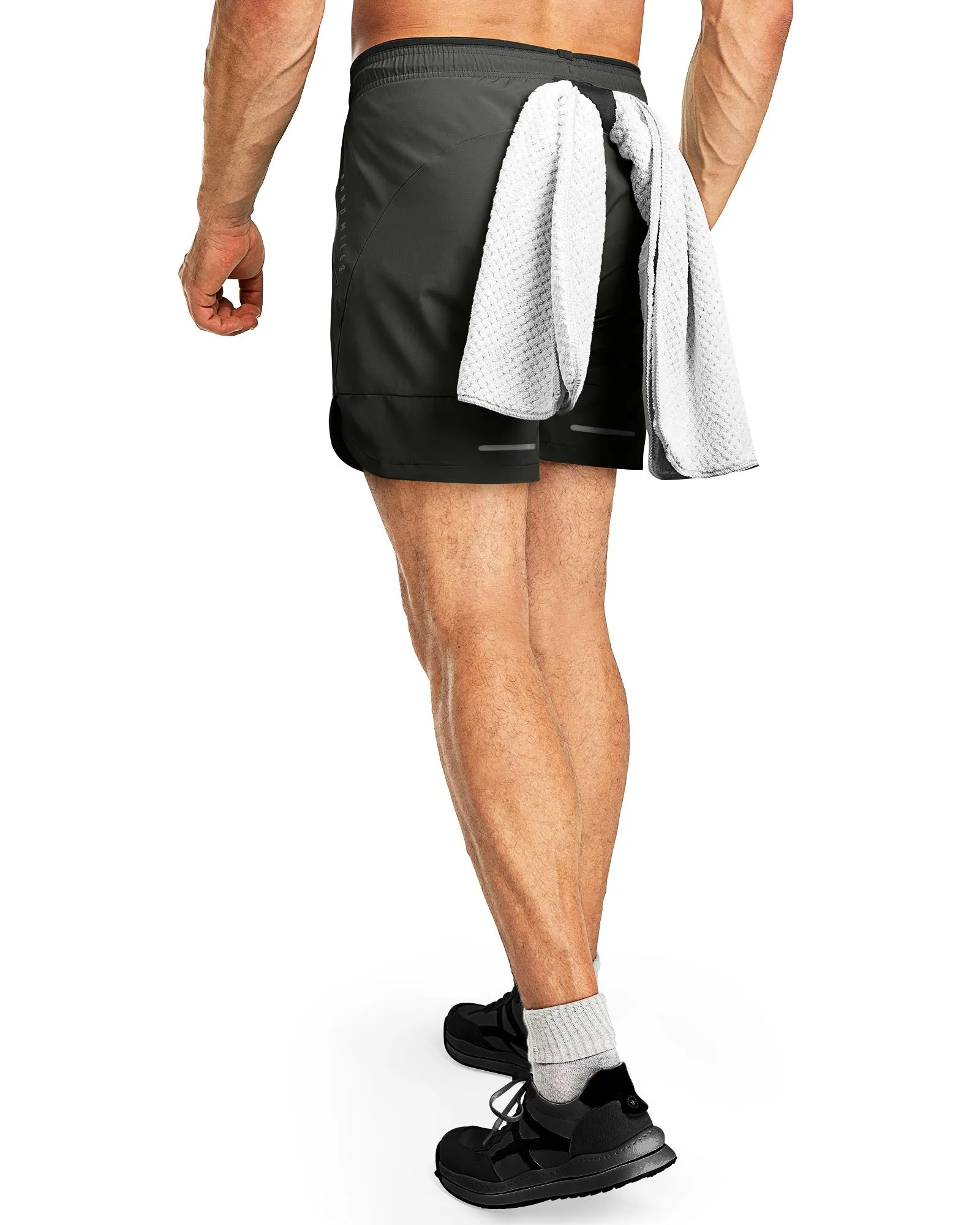 Men's  7'' running short with 2 zipper pockets