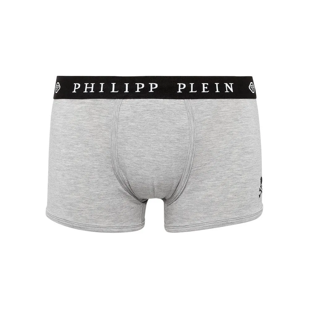 Philipp Plein Gray Cotton Men Boxer Pack