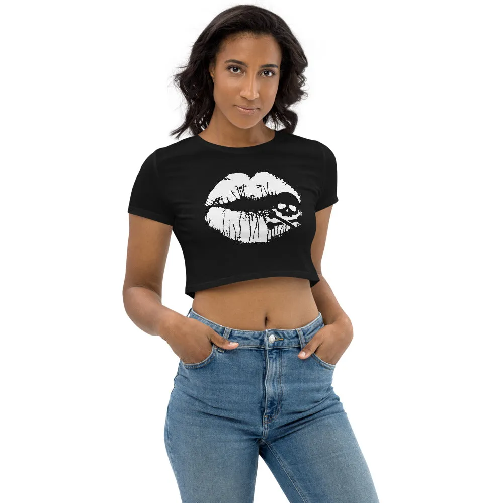 Skull Lips Organic Crop Top