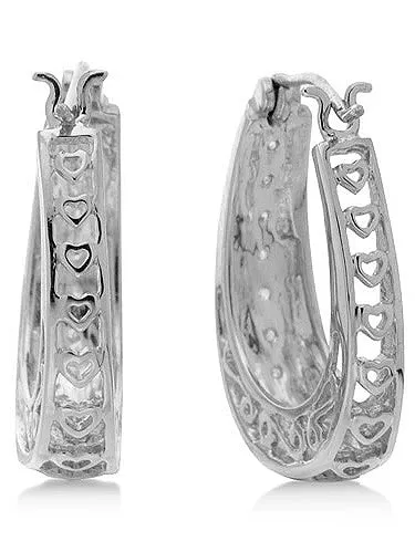 Sterling Silver 1/4cttw Hoop Earring