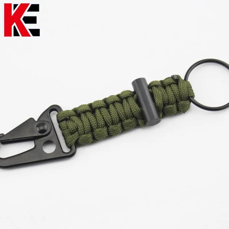 Ultimate 5-in-1 Paracord Keychain with Carabiner for Camping