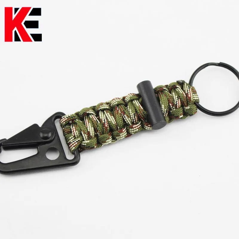 Ultimate 5-in-1 Paracord Keychain with Carabiner for Camping